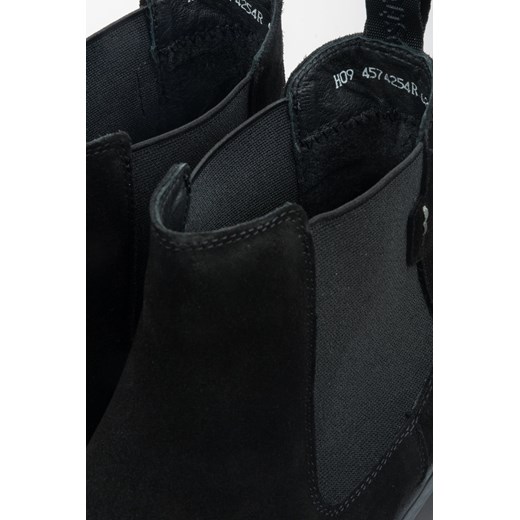 Buty zimowe męskie Estro czarne welurowe bez zapięcia