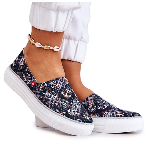 Damskie Tenisówki Slip On Memory Foam Big Star JJ276012 Czarne ze sklepu ButyModne.pl w kategorii Trampki damskie - zdjęcie 176054980
