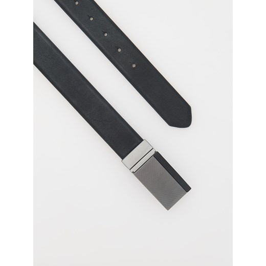 Reserved - Pasek z fakturą - czarny Reserved M Reserved