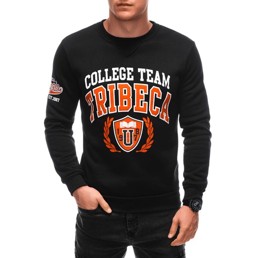 Bluza męska bez kaptura 1618B - czarna ze sklepu Edoti w kategorii Bluzy męskie - zdjęcie 176064184