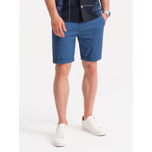 Spodenki męskie chino - niebieskie V13 W243 S ombre wyprzedaż