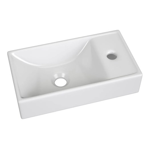 Ceramiczna umywalka prostokątna Giallo - biała ze sklepu Edinos.pl w kategorii Meble łazienkowe - zdjęcie 176064792