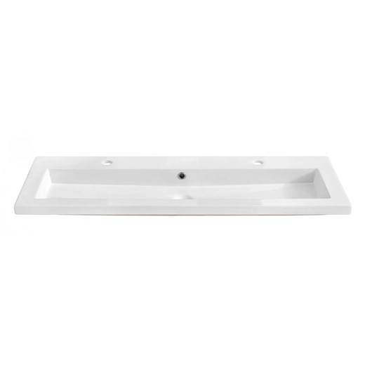 Prostokątna umywalka ceramiczna Defires 120 CM - Biała ze sklepu Edinos.pl w kategorii Meble łazienkowe - zdjęcie 176064802