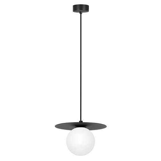 Czarna metalowa lampa wisząca ze szklanym kloszem - A679 P7-E39 ze sklepu Edinos.pl w kategorii Lampy wiszące - zdjęcie 176065864
