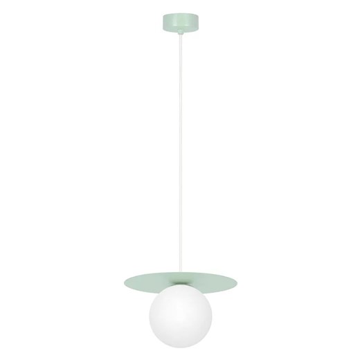 Zielona lampa wisząca z okrągłym szklanym kloszem - A679 L4-P34 ze sklepu Edinos.pl w kategorii Lampy wiszące - zdjęcie 176065873
