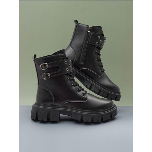 Sinsay - Botki workery - czarny ze sklepu Sinsay w kategorii Workery damskie - zdjęcie 176069952