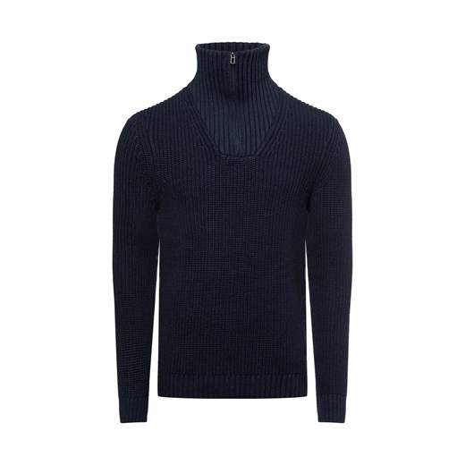 Ragman Sweter męski Mężczyźni Bawełna granatowy jednolity ze sklepu vangraaf w kategorii Swetry męskie - zdjęcie 176073904