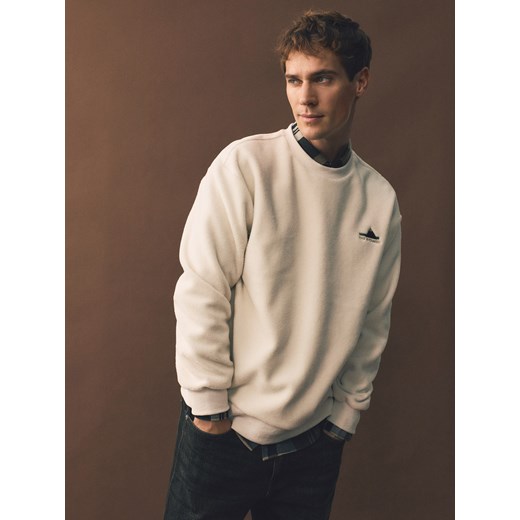 Reserved - Polarowa bluza oversize - złamana biel Reserved M Reserved