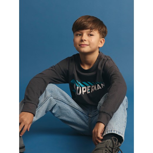 Reserved - Longsleeve Superman - ciemnoszary Reserved 170 (13-14 lat) Reserved