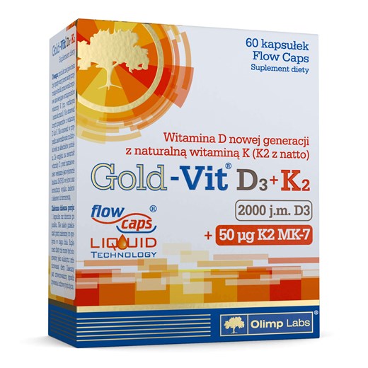 Witaminy Gold-Vit® D3+K2 2000 IU Olimp- 60 Kapsułek Olimp Labs Decathlon