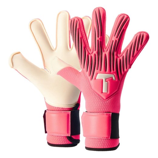Rękawice bramkarskie dla dzieci Rebel 2.0 Fluo Pink Junior T1tan 4 Decathlon