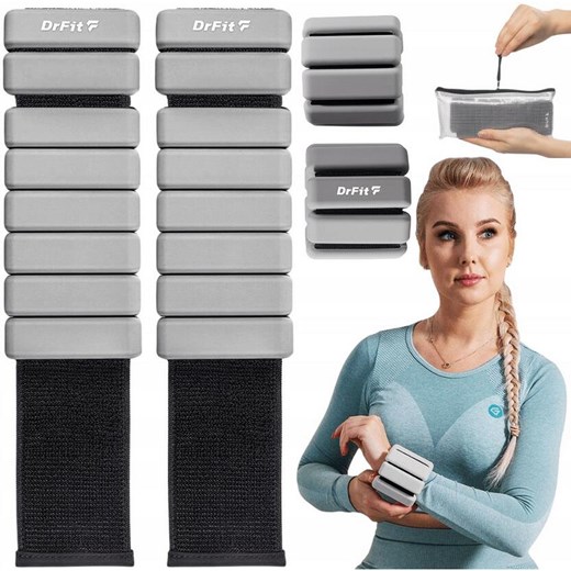 Silikonowe obciążniki do ćwiczeń i fitness na kostki i nadgarstki DrFit Drfit Decathlon