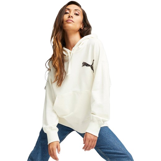 Bluza z kapturem Puma Swarovski Crystals Oversized Hoodie, Kobiety ze sklepu Decathlon w kategorii Bluzy damskie - zdjęcie 176167494