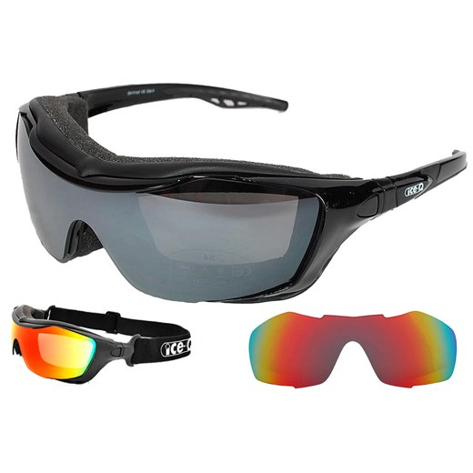 Okulary narciarskie Ice-Q Ski'N'Roll-4 Red Revo S2/Smoke Silver Mirror S4 Ice-q 0 Decathlon promocja
