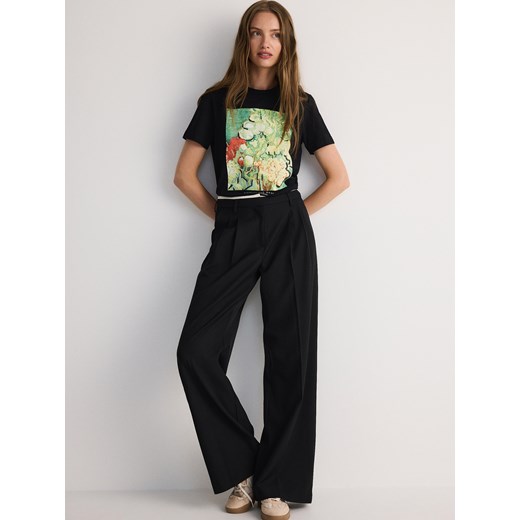 Reserved - T-shirt z nadrukiem - czarny Reserved XL Reserved