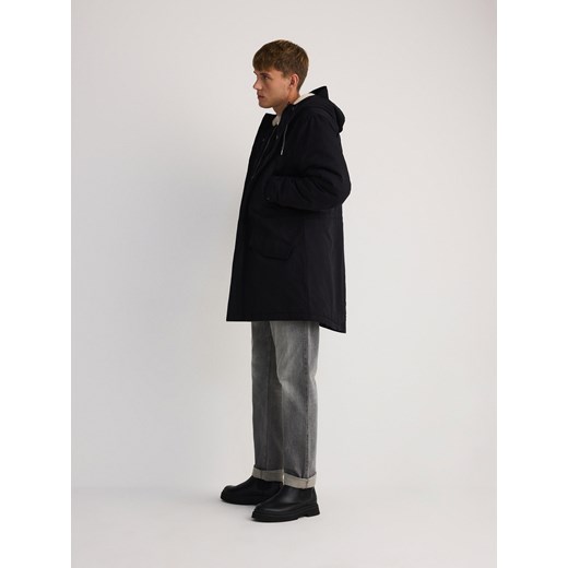 Reserved - Ocieplana parka z kapturem - czarny Reserved M Reserved