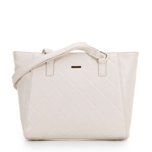 Shopperka z ekoskóry w pikowanie złamana biel ze sklepu WITTCHEN w kategorii Torby Shopper bag - zdjęcie 176234483