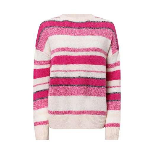 comma casual identity Sweter damski z zawartością alpaki Kobiety wyrazisty róż w paski ze sklepu vangraaf w kategorii Swetry damskie - zdjęcie 176237384