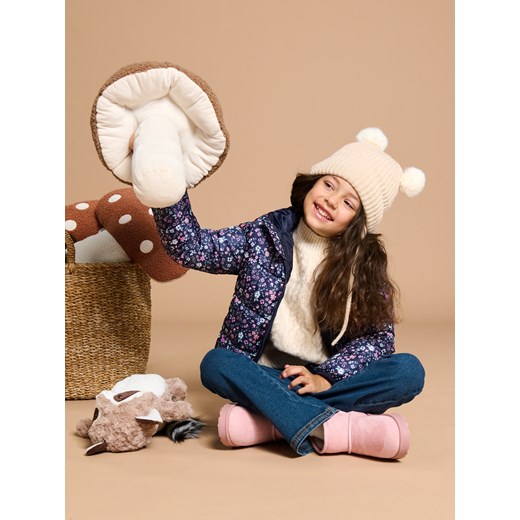 Sinsay - Czapka z pomponem - kremowy Sinsay S Sinsay