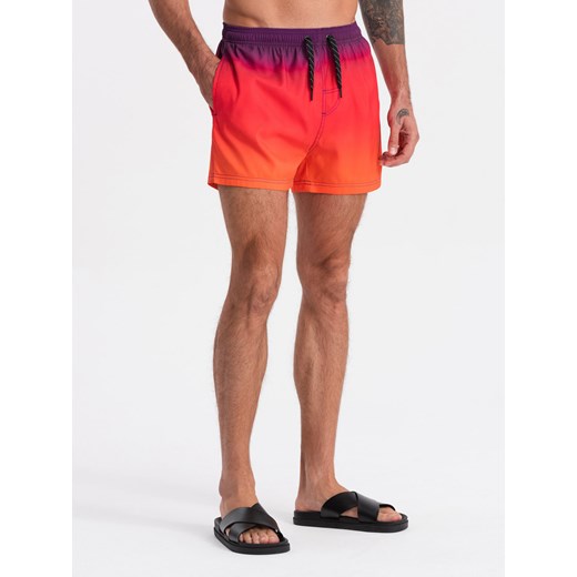 Kąpielówki męskie efekt ombre - pomarańczowe V17 OM-SRBS-0125 XXL ombre wyprzedaż