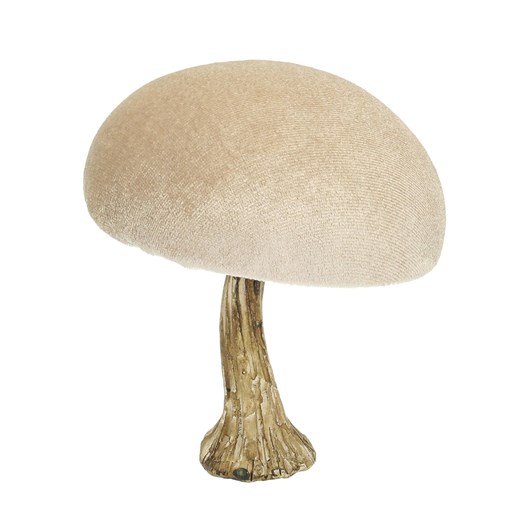 Dekoracja Velvet Mushroom 12 cm beige ze sklepu dekoria.pl w kategorii Dekoracje - zdjęcie 176246792