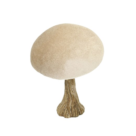 Dekoracja Velvet Mushroom 10 cm beige ze sklepu dekoria.pl w kategorii Dekoracje - zdjęcie 176246802