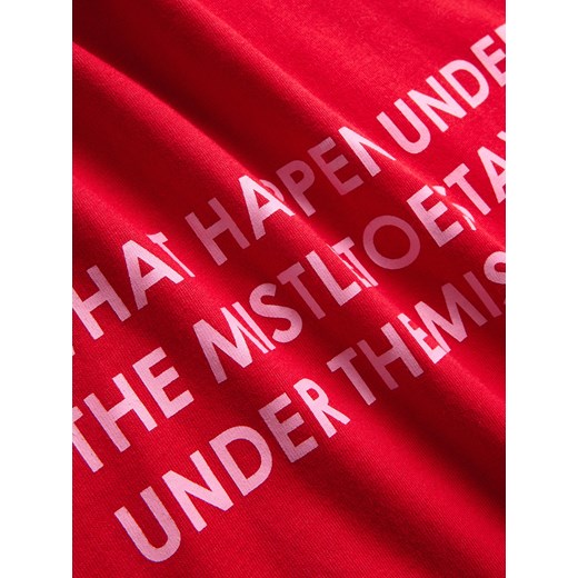 Reserved - T-shirt regular z motywem świątecznym - czerwony Reserved L Reserved