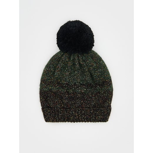 Reserved - Czapka beanie z pomponem - ciemnozielony ze sklepu Reserved w kategorii Czapki dziecięce - zdjęcie 176249190