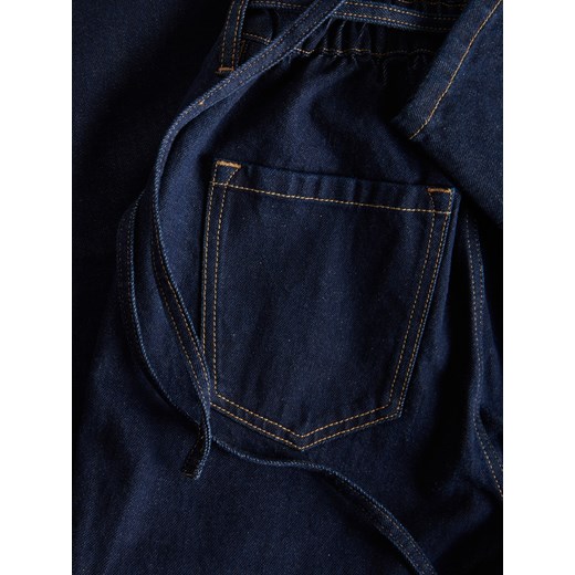 Reserved - Jeansy paperbag z wiązanym paskiem - granatowy Reserved 34 Reserved
