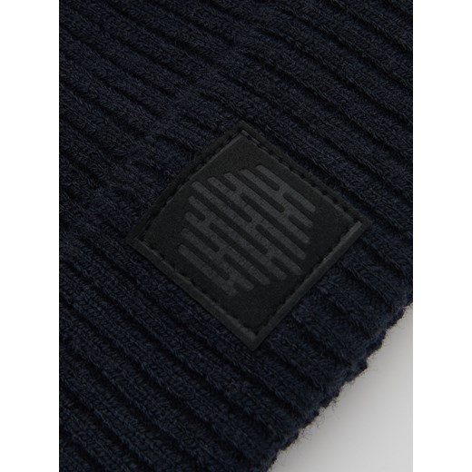 Reserved - Czapka beanie z naszywką - granatowy Reserved ONE SIZE Reserved