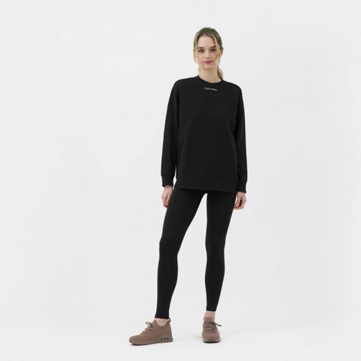Damska bluza dresowa nierozpinana bez kaptura CALVIN KLEIN WOMEN 00GWS3W304 - czarna ze sklepu Sportstylestory.com w kategorii Bluzy damskie - zdjęcie 176252354