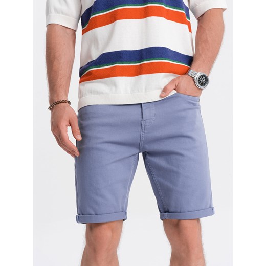 Szorty męskie CHINO - jasnoniebieskie V15 OM-SRDS-0103 XL ombre wyprzedaż