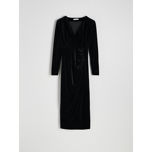 Reserved - Welurowa sukienka - czarny Reserved XS Reserved