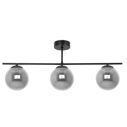 Grafitowa lampa sufitowa z 3 szklanymi kloszami - 7X A705 L4-P54 ze sklepu Edinos.pl w kategorii Kolczyki - zdjęcie 176264402