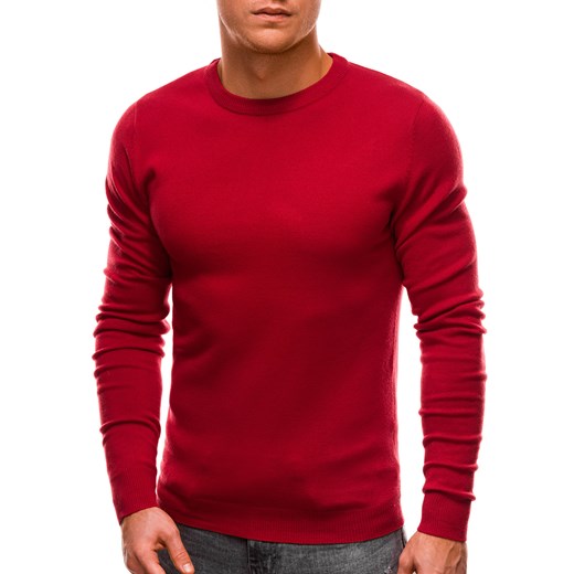 Sweter męski - czerwony V1 EM-SWBS-0100 ze sklepu Edoti w kategorii Swetry męskie - zdjęcie 176266294