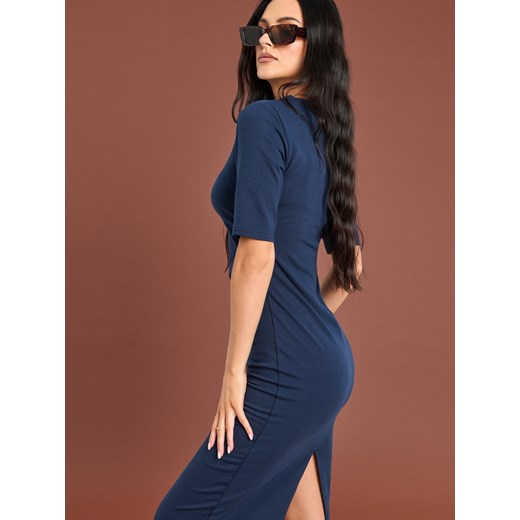 Sinsay - Sukienka midi - granatowy Sinsay XXS Sinsay
