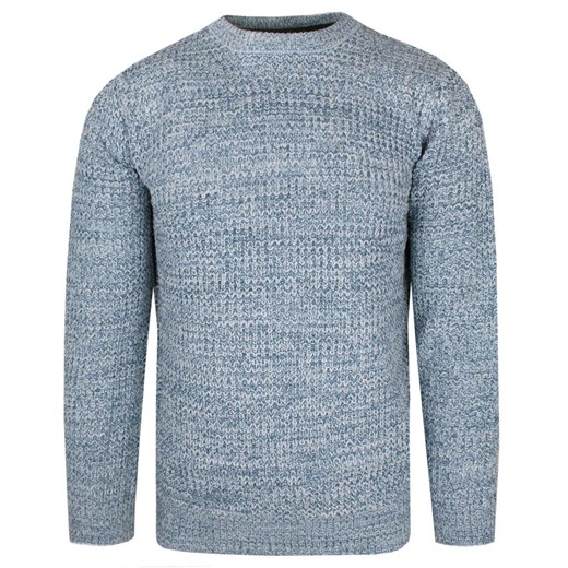 Męski Sweter Dziergany (Knit) - Brave Soul - Błękitny Melanż SWBRSAW24NEUTRONbabyblue ze sklepu JegoSzafa.pl w kategorii Swetry męskie - zdjęcie 176280090