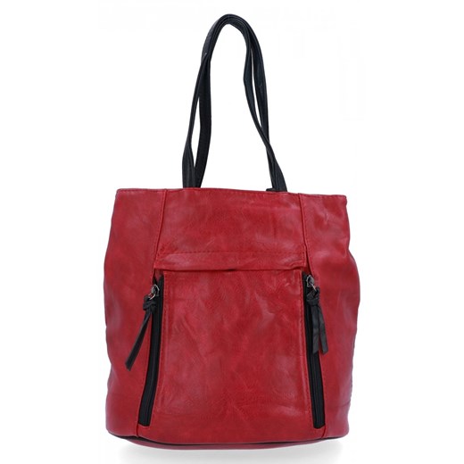 Uniwersalna Torebka Damska Plecak 2w1 firmy Hernan HB0355-1 Bordowa ze sklepu PaniTorbalska w kategorii Torby Shopper bag - zdjęcie 176282231