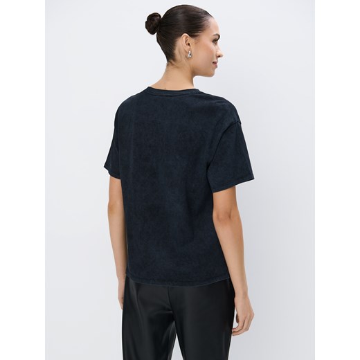 Mohito - Bawełniany t-shirt z nadrukiem - szary Mohito XS Mohito