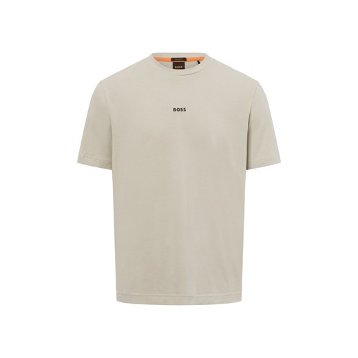 BOSS Orange T-shirt męski Mężczyźni Bawełna beżowy jednolity ze sklepu vangraaf w kategorii T-shirty męskie - zdjęcie 176286491