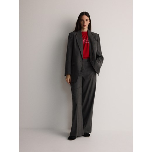 Reserved - T-shirt regular z motywem świątecznym - czerwony Reserved L Reserved