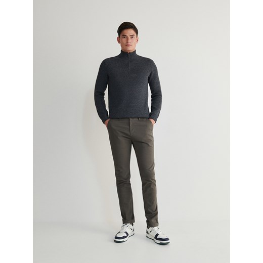 Reserved - Spodnie chino slim fit - ciemnoszary ze sklepu Reserved w kategorii Spodnie męskie - zdjęcie 176286710