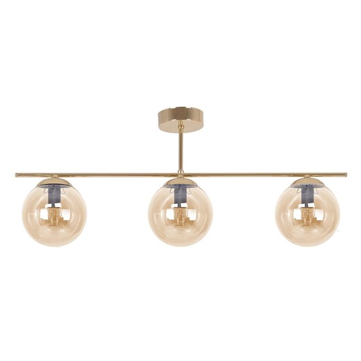 Złoto-bursztynowa trzypunktowa lampa sufitowa - 18X A672 T9-N28 ze sklepu Edinos.pl w kategorii Lampy sufitowe - zdjęcie 176289803