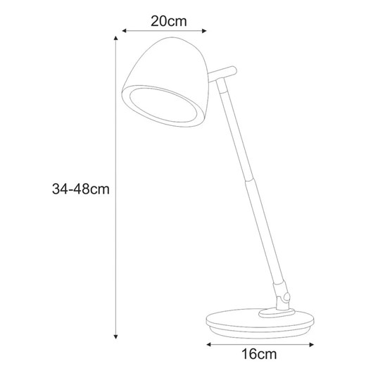 Biała regulowana lampka LED na biurko - A686-Miza Lumes One Size Edinos.pl
