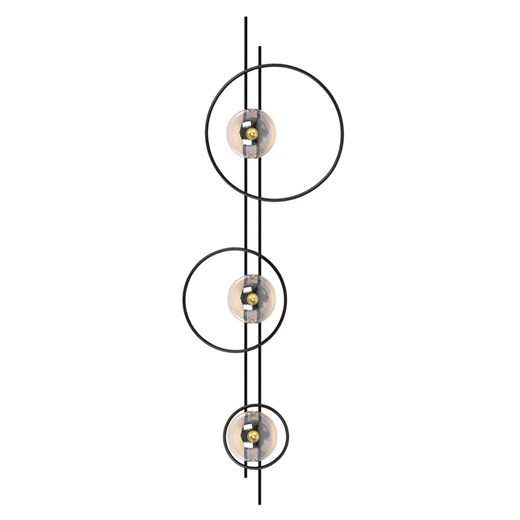 Czarno-bursztynowy duży loftowy kinkiet geometryczny - A724-Agna ze sklepu Edinos.pl w kategorii Lampy ścienne - zdjęcie 176289982