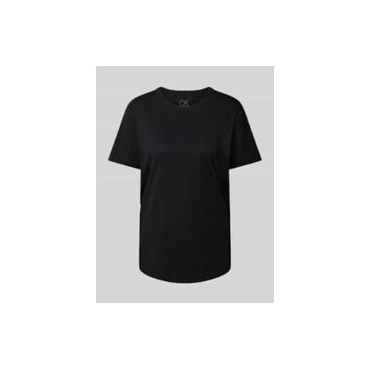 T-shirt z prążkowanym okrągłym dekoltem ze sklepu Peek&Cloppenburg  w kategorii Bluzki damskie - zdjęcie 176294994