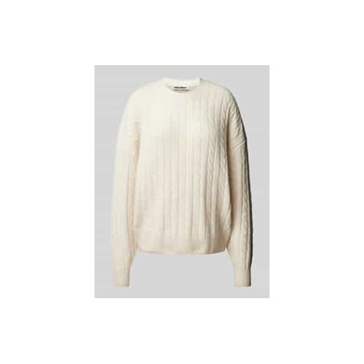Sweter z dzianiny z wzorem warkocza ze sklepu Peek&Cloppenburg  w kategorii Swetry damskie - zdjęcie 176295563