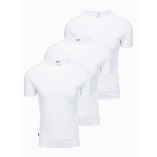 Zestaw koszulek bawełnianych BASIC 3-pak - biały V10 Z30 ze sklepu ombre w kategorii T-shirty męskie - zdjęcie 176297930