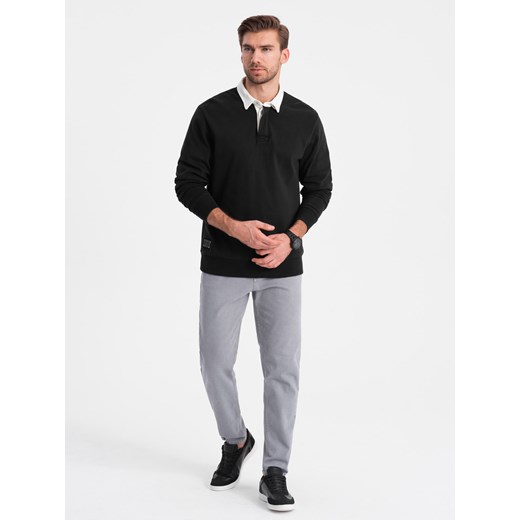 Spodnie męskie jeansowe bez przetarć SLIM FIT - szare V1 OM-PADP-0148 ze sklepu ombre w kategorii Jeansy męskie - zdjęcie 176299553