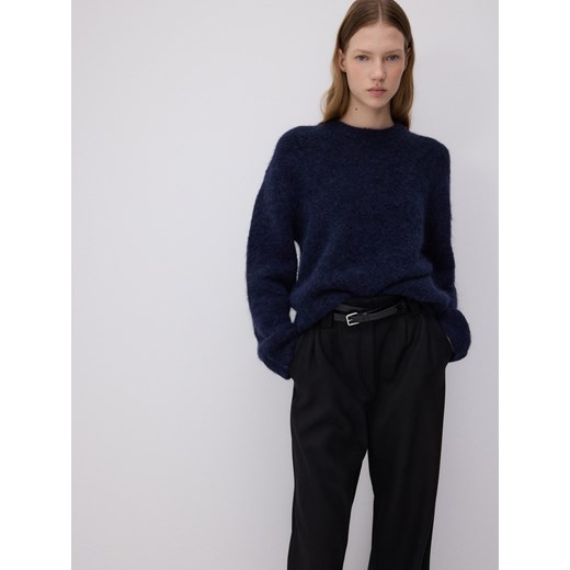 Reserved - Gładkie spodnie z wysokim stanem - czarny Reserved M Reserved